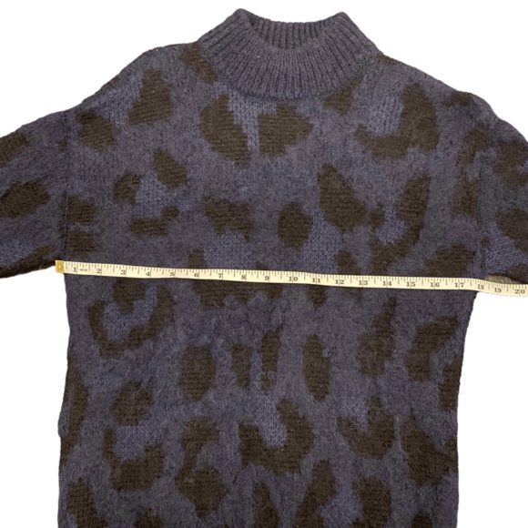 Kate Spade Wild Ones Purple Lepoard Alpaca and Wool Blend Sweater XXS - Picture 6 of 8